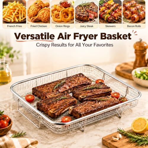TeamFar 11.8 Inch Air Fryer Basket for Oven, Air Fryer Rack, 3 Pieces - Image 6