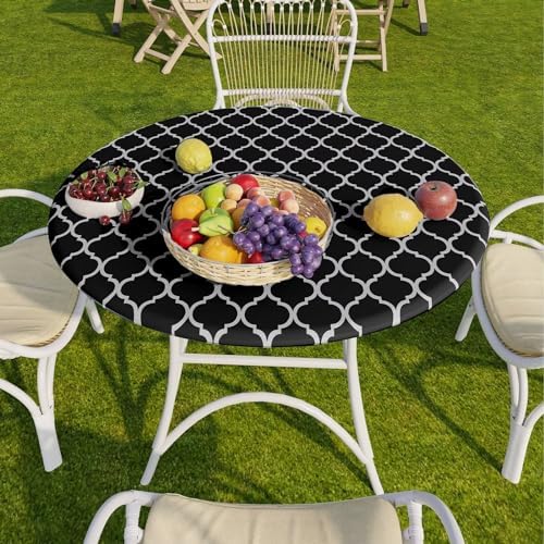 Romanstile Round Fitted Vinyl Tablecloth with Elastic Edge 100% Waterproof - Image 5