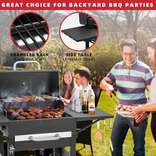 Kendane Charcoal Grill with Side Shelf, 353 Sq.Inch Cooking Area - Image 7