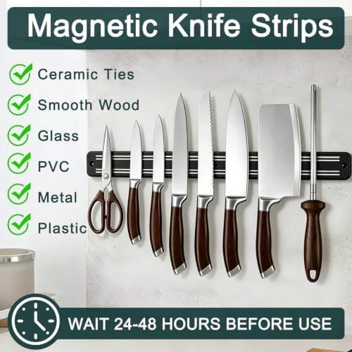 19.7in Magnetic Knife Strips,Magnetic Knife Holder for Wall/Refrigerator - Image 4