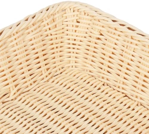 4 Pack 16 inch Poly Wicker Baskets, Rectangle Poly Wicker Break Baskets – Rustic, Durable & Easy-Cleaning for Home, Restaurant & Hotel Use - Image 3