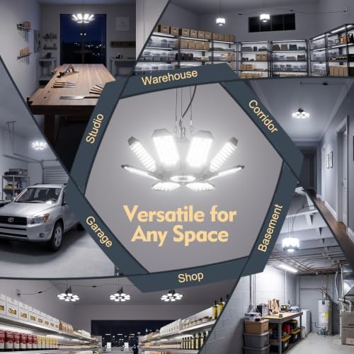 TANBABY 2 Pack Plug-in Garage Lights, 8+1 Deformable Ceiling Light, 50000LM - Image 7