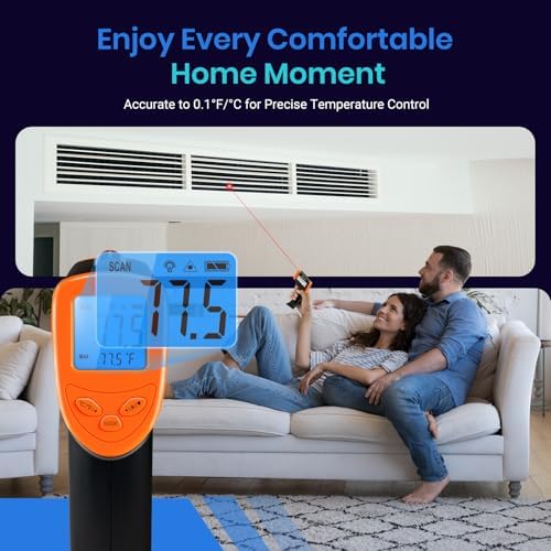 Etekcity Infrared Thermometer Laser Temperature Gun, -58°F~1130°F, Orange - Image 4