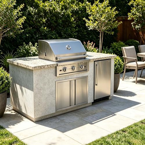 JIE JIN Outdoor Kitchen Door 31" W X 24" H Double Doors BBQ Access Door BBQ Island Door 304 Brushed Stainless Steel Flush Mount Door for Outdoor Kitchen BBQ Island Outdoor Cabinet Doors - Image 7