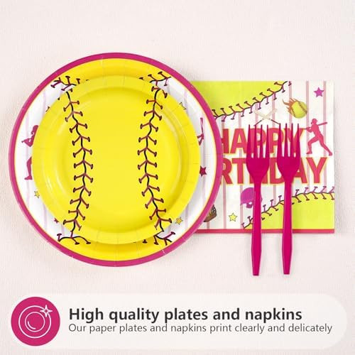 96Pcs Softball Sports Themed Party Decorations, Serve 24 - Image 3