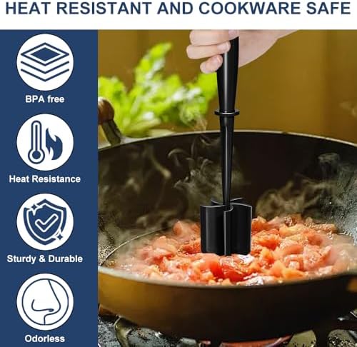 Meat Chopper, 5 Blades Heat Resistant Meat Masher for Ground Beef - Image 6