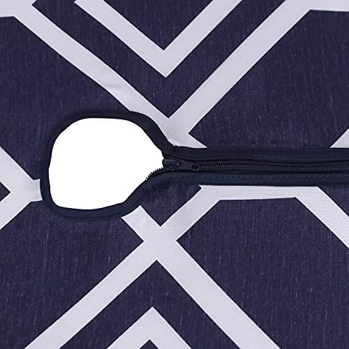 LUSHVIDA Moroccan Outdoor Tablecloth with Umbrella Hole, 60x120 Inch Navy - Image 6