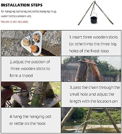 Stainless Steel Camping Tripod Board,Turn Branches into Campfire Tripod - Image 4