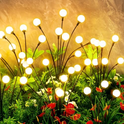 vignuto Solar Lights Outdoor Waterproof,6 Packs 48LED, Garden Decor, Patio Decor, Firefly Lights Solar Outdoor, Unique Gifts for Women by Unknown