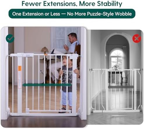 Babelio Baby Gate for Stairs No Drilling, PressGuard, 36-41 in Dog Gate - Image 3