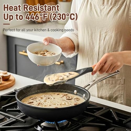 3 PACK Cooking Spoon Spatula for Nonstick Cookware, Heat Resistant Silicone - Image 5