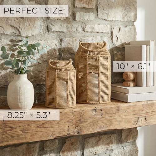 Natural Jute Boho Lanterns - Handcrafted Farmhouse Coffee Table Decor - Image 6
