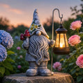 Garden Gnome Statue with Lantern: Outdoor Waterproof Sculpture by welcometoAcgarten
