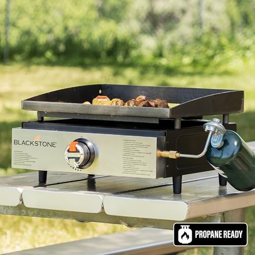 Blackstone 2142 Original 17” Tabletop Griddle with Low-Maintenance Stainless Steel Front Plate, Powder Coated Steel, Black - Image 2