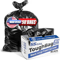 ToughBag 55 Gallon Heavy Duty Contractor Trash Bags, 50 Ct, Black, 1.2 Mil by ToughBag