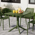 Costaelm Patio Dining Table for 4, Square PP Patio Table, 4-Person Weather Resistant Deck Table for Porch Poolside Lawn Garden Backyard, Olive Green by Costaelm
