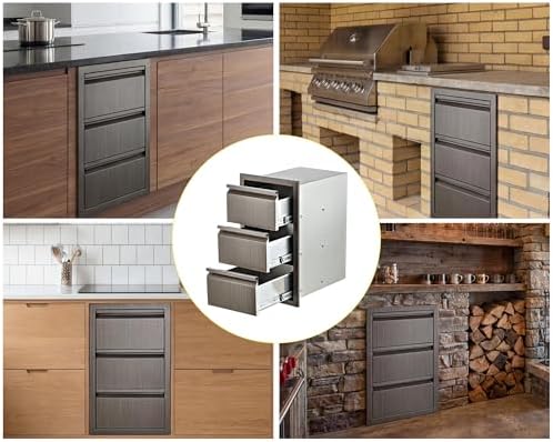 Takywep Outdoor Kitchen Drawers 14.7W x 24.5H x 18.5D, Flush Mount - Image 4