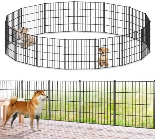 Metal Garden Fence 28 in x 35 ft, Outdoor Dog Fence with Stakes for Yard by FOREHOGARGARDEN%EF%BC%86HOME