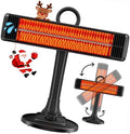 Outdoor Electric Patio Heater, 500W / 1000W Infrared Heater with Carbon Fiber Heating 90° Rotatable 50° Oscillation Portable Floor Heater for Patio, Porch, Garage and Workshop, Black by Danluke