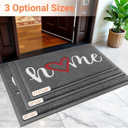 StepLively Door Mat Indoor Outdoor Welcome Mat for Entrance, 32x20in Grey - Image 2