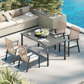 Aoxun 5-Piece Wicker Patio Table and Chairs Set for 4 with Umbrella Hole by Aoxun