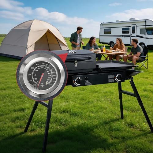 3" Smoker Temperature for Blackstone Tailgater Combo 1555 Grill, Grill Thermometer Gauge for Blackstone Tailgater Grill Griddle, 200°F to 1300°F Temp Gauge - Image 3