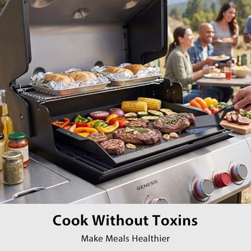 Utheer Griddle Kit, 25 x 16 Inch Pre-Seasoned Cast Iron Flat Top - Image 2