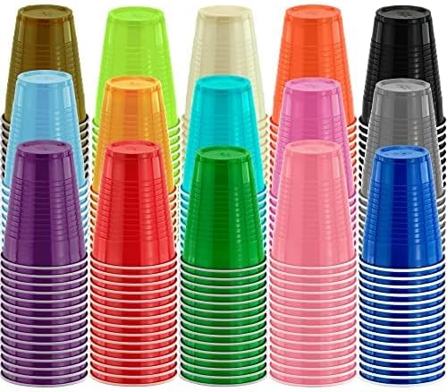DecorRack 20 Party Cups 12 oz Disposable Plastic Cups for Birthday Party Bachelorette Camping Indoor Outdoor Events Beverage Drinking Cups (Turquoise, 20) - Image 4