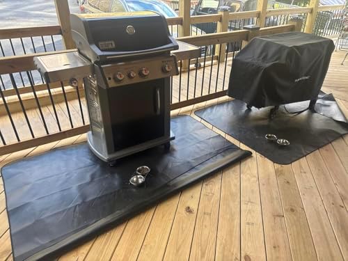 Fireproof Mat 2-Pack, Round Fire Pit Mat & Rectangle Grill Mat, 3-Layer Heat Resistant Deck Protector, Waterproof, Anti-Slip, for Patio, Grass & Outdoor Use (Round 36" & Rectangle 48" × 36") - Image 4