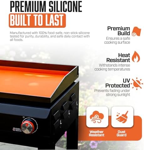 17" Silicone Griddle Mat for Blackstone, Heavy Duty Food Grade Silicone Griddle Cover, BBQ Shield Against Rust, Grease & Dirt, All-Season Protection - Image 6