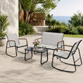 DWVO 4-Piece Rocking Patio Furniture Set, Textilene Conversation Set, Grey by DWVO