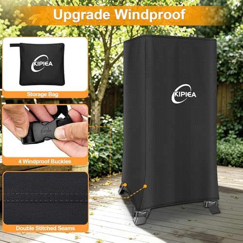 Kipiea 600D Vertical Smoker Cover for Pit Boss 2/3 Series, Waterproof Electric Grill Cover for Pit Boss 73350, PBV3A1, PBV3D1, PBV3G1 - Image 4