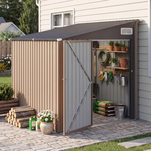 Aoxun 8x6 FT Lean to Outdoor Storage Shed with Sloping Roof by Aoxun
