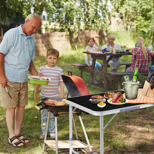 6.0 Ft Folding Portable Camping Table Black - Image 2