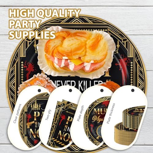 168 Pcs Murder Mystery Party Decorations Serves 24 - Image 5