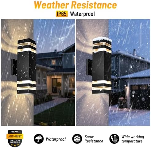 Outdoor Wall Sconce 2-Pack, Outdoor Lights with Dusk to Dawn Sensor - Image 4