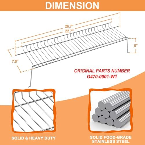 G470-0001-W1 Warming Rack for Charbroil Performance 4 Burner Grill Parts - Image 3