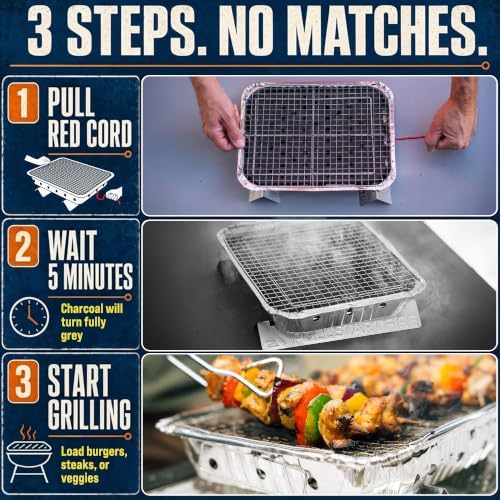 Pull Start Fire Grill, Natural Hardwood Charcoal, Portable 3hr Burn, 1 Pack - Image 2