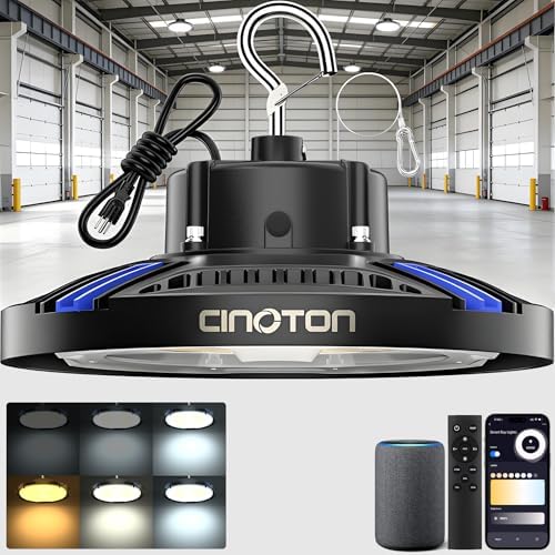 CINOTON Smart 150W 21000LM UFO LED High Bay Shop Light, ETL Listed 1 Pack by CINOTON