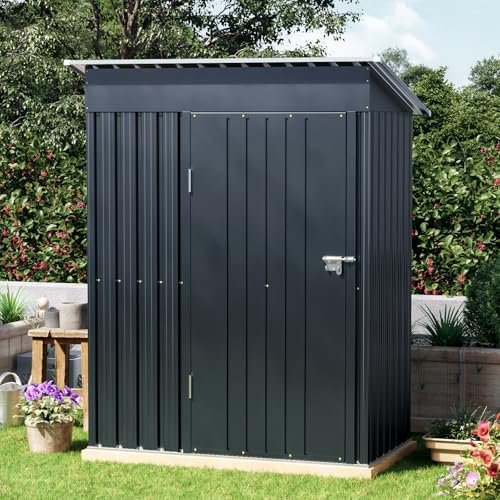 3 x 5 FT Metal Storage Shed for Backyard, Nightblue - Image 4