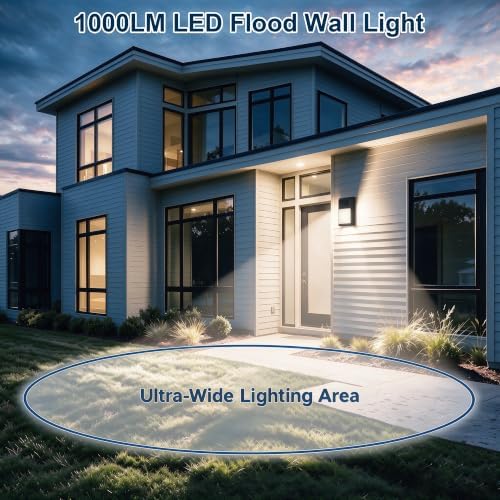 LIT-PaTH Outdoor Wall Light Fixture, Aluminum, LED 3000K, Black, 2 Pack - Image 5