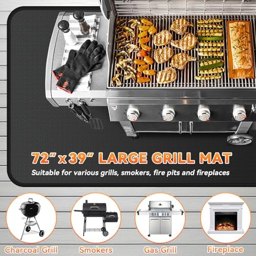 Under Grill Mats for Outdoor Grill - 72 x 39 Inch BBQ Deck Protector - Image 6