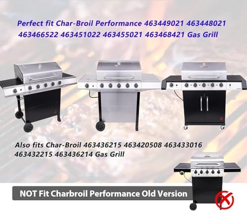 Uniflasy Grill Parts for Charbroil Performance 5 Burner 463448021 463449021 463451022 Cast Iron Grill Grates Stainless Steel Burners, Heat Plates, Igniter & Crossover Tubes - Image 5