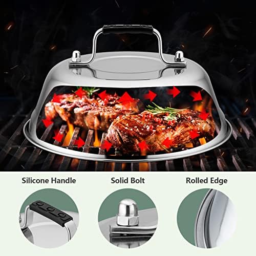 Leonyo Stainless Steel Griddle Basting Cover Dome with Vent, 3 Pack - Image 5