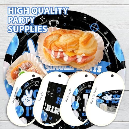 96Pcs 10th Birthday Supplies for Boys Blue Black 10th Birthday, Serves 24 - Image 6