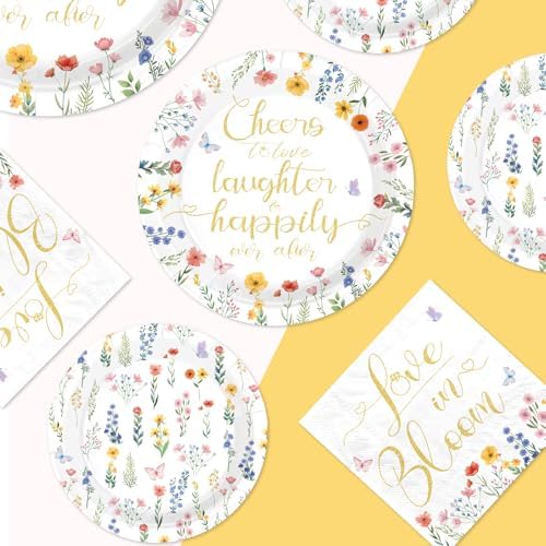 250Pcs Wildflower Bridal Shower Supplies for Engagement Wedding Serves 50 - Image 2