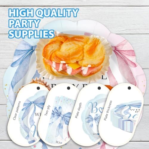 96Pcs Pink Blue Bow Gender Reveal Party Decorations, Serves 24 - Image 6