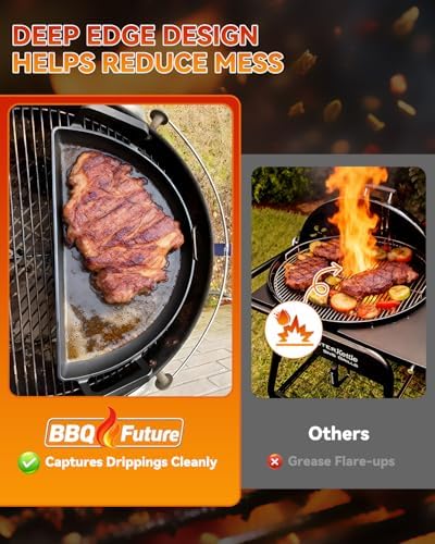 Cast Iron Drip Griddle Pan for 22" Weber Kettle Grill, Griddle Insert - Image 4