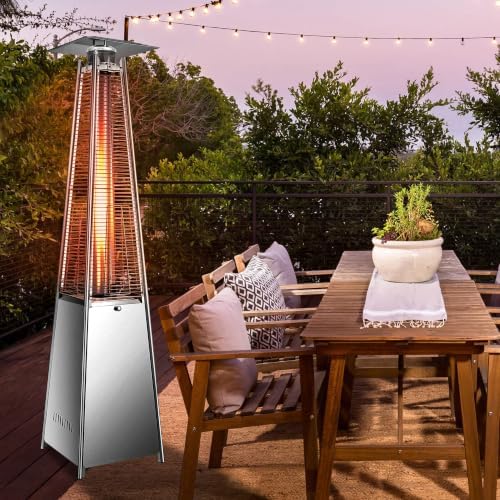 Vivicreate 42,000 BTU Pyramid Patio Heater, 88-Inch Outdoor Propane Heater with Quartz Glass Flame Tube and Cover, Freestanding Heater for Patio, Deck and Backyard - Image 4