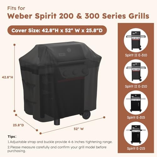 MC. Cover Grill Cover for Weber Spirit 200/300 Series, Waterproof - Image 2